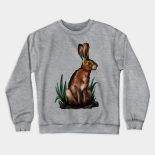 a digital drawing of a forest hare Crewneck Sweatshirt